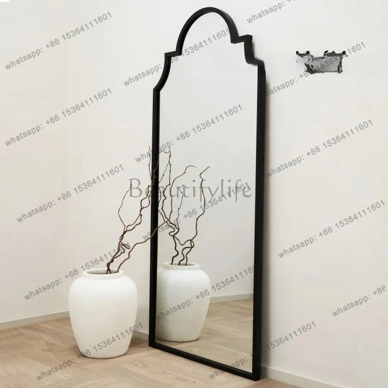 Decorative wall-mounted villa French special-shaped full-body mirror household retro entrance floor-to-ceiling fitting mirror