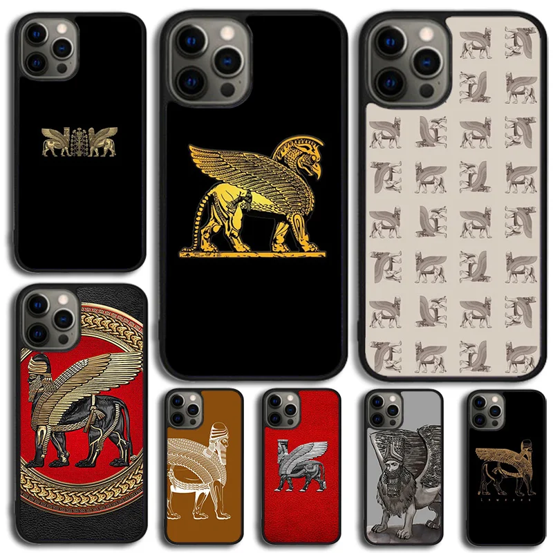 

Чехол для телефона Lamassu Assyrian Winged Lion для iPhone 17, Air 14, 15, 16, 16e 13 12 Max, чехол для Apple 11 Pro Max Plus Coque
