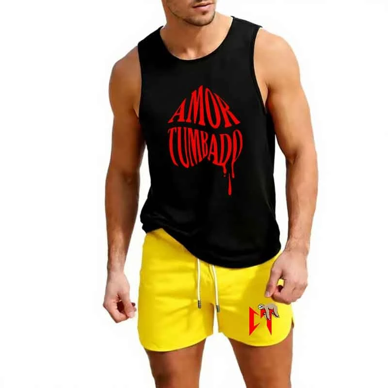 

Мужской летний спортивный комплект: майка без рукавов и шорты, легкая дышащая одежда для тренировок, повседневный уличный стиль