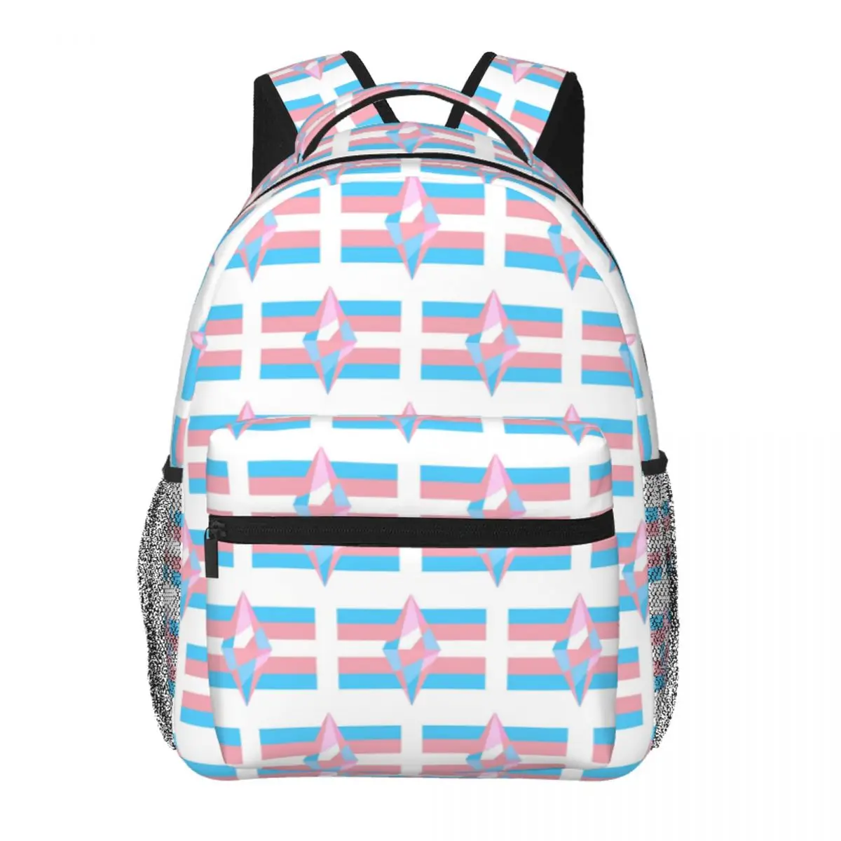 

Trans Pride Flag With Plumbob Sims 4 Backpack Student Boys Girls BookBag Kids School Bag Laptop Shoulder Bags for Men Women