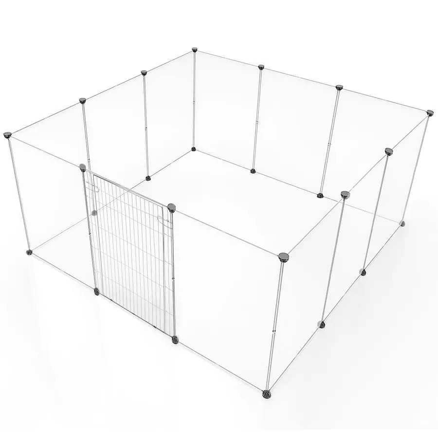 

Dog Playpen Portable for Small Animals, Dog Play Pen Indoor, Transparent Pet Playpen for Puppies, Cats, 80 L x 40 W x 28 H