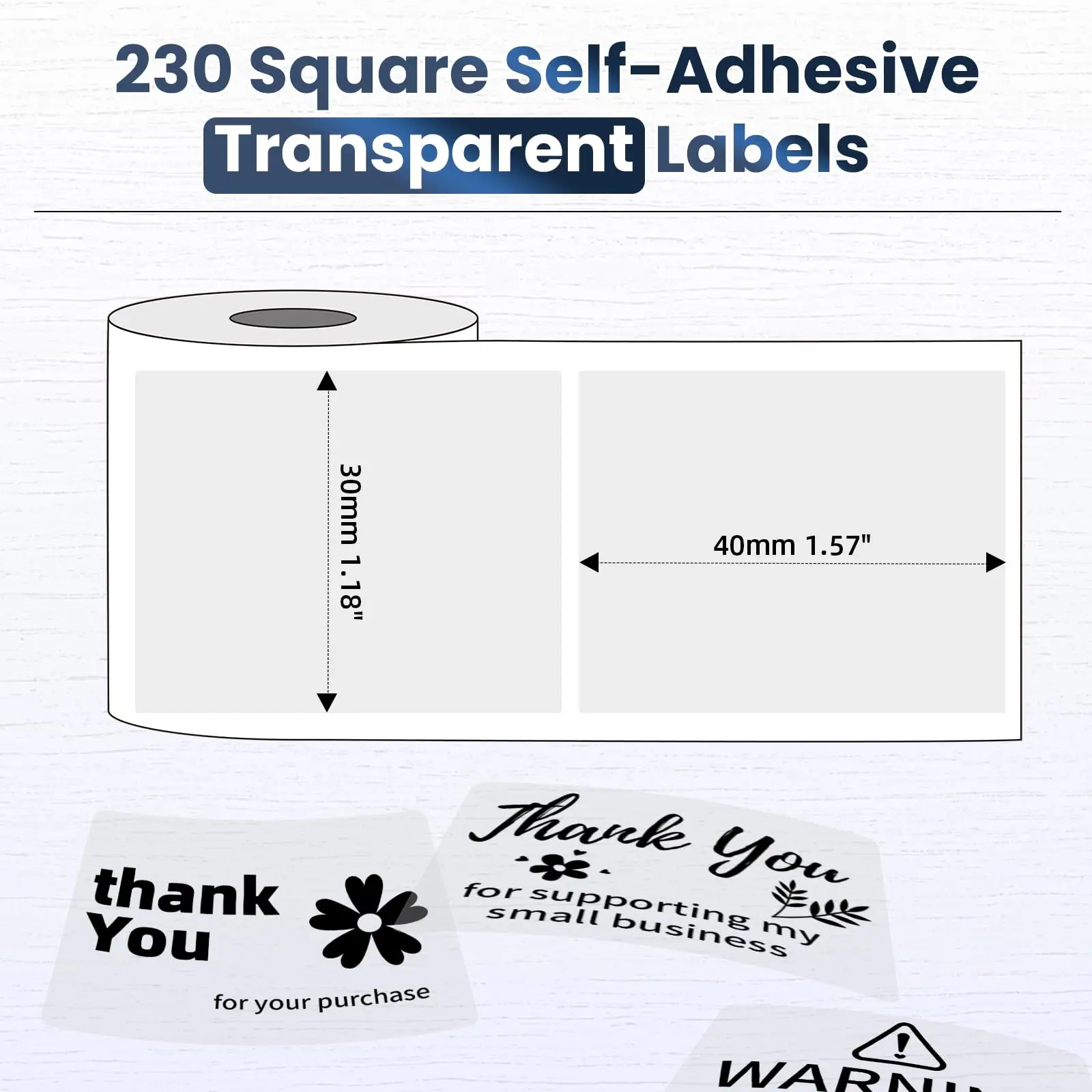 Transparent Thermal Sticker Labels Paper For Small Business/Home Use Barcode Labels Address Labels Logo Labels