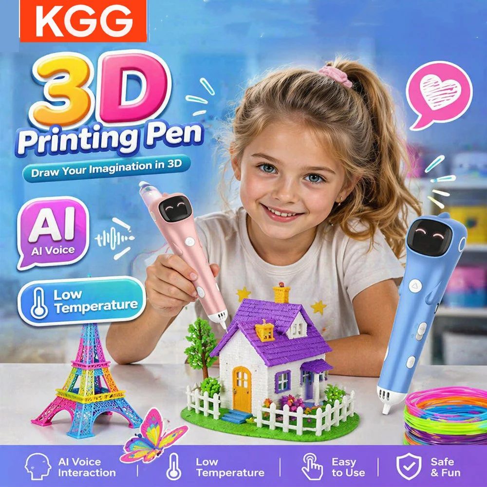 Kids DIY Graffiti Drawing Pen 3D Pen Digital Screen Anti-Scald Low Temperature Use PCL Filament Portable 3D Printer Pen Gift Kid