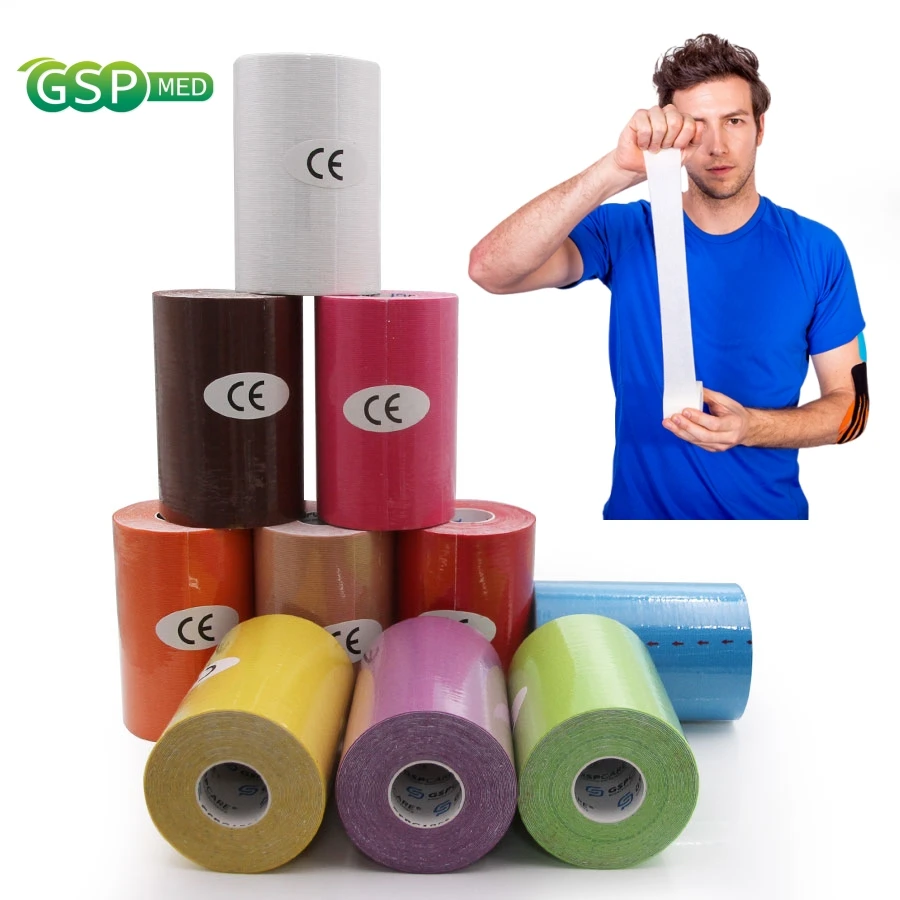 10CM Kinesiology Tape Cohesive Bandage Water-resistant Self-cut Gym Support Kit Pain Relief Colorful Adhesive Muscle Tapes