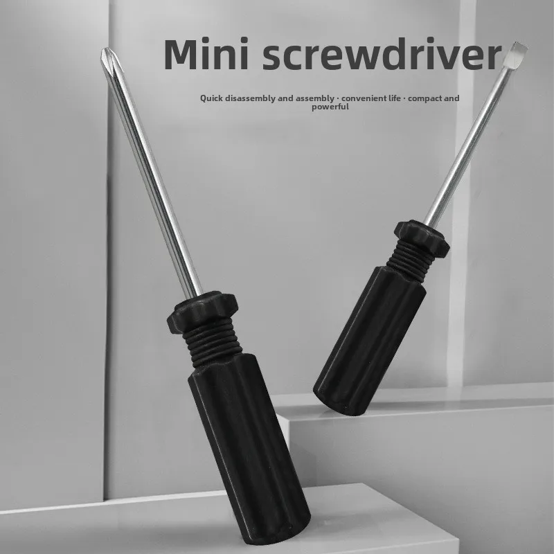 BIESUO Screwdriver Toy Small Screwdriver Black Cross Flat Mini Screwdriver