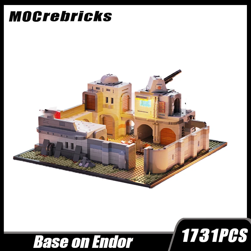 Famous Star Movie Architectu MOC-109029 Space War Military Based on Endor Scene Module Building Blocks Assembly Model Brick Toys