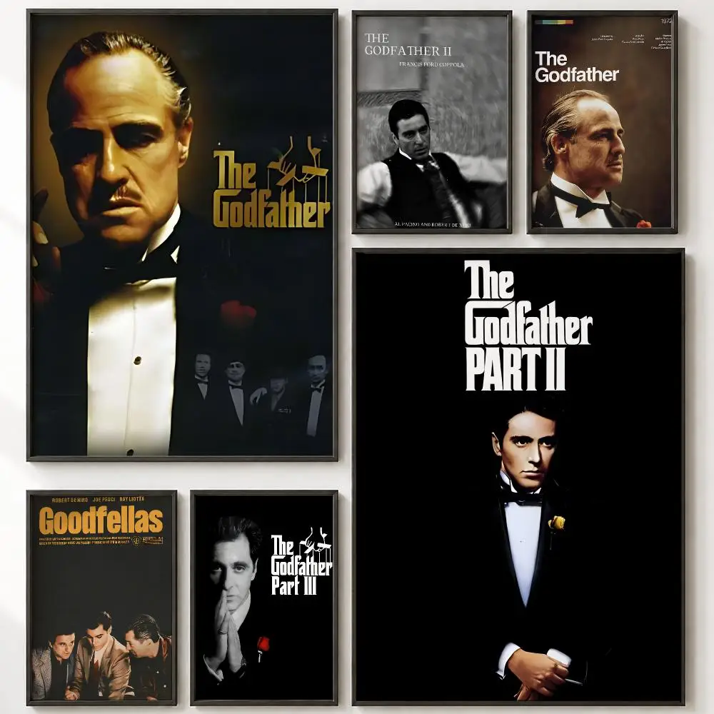 Elite Entertainment T-The GodfatherS Poster Vintage Retro Anime Poster Stickers Peel and Stick Wall Art Home Decor