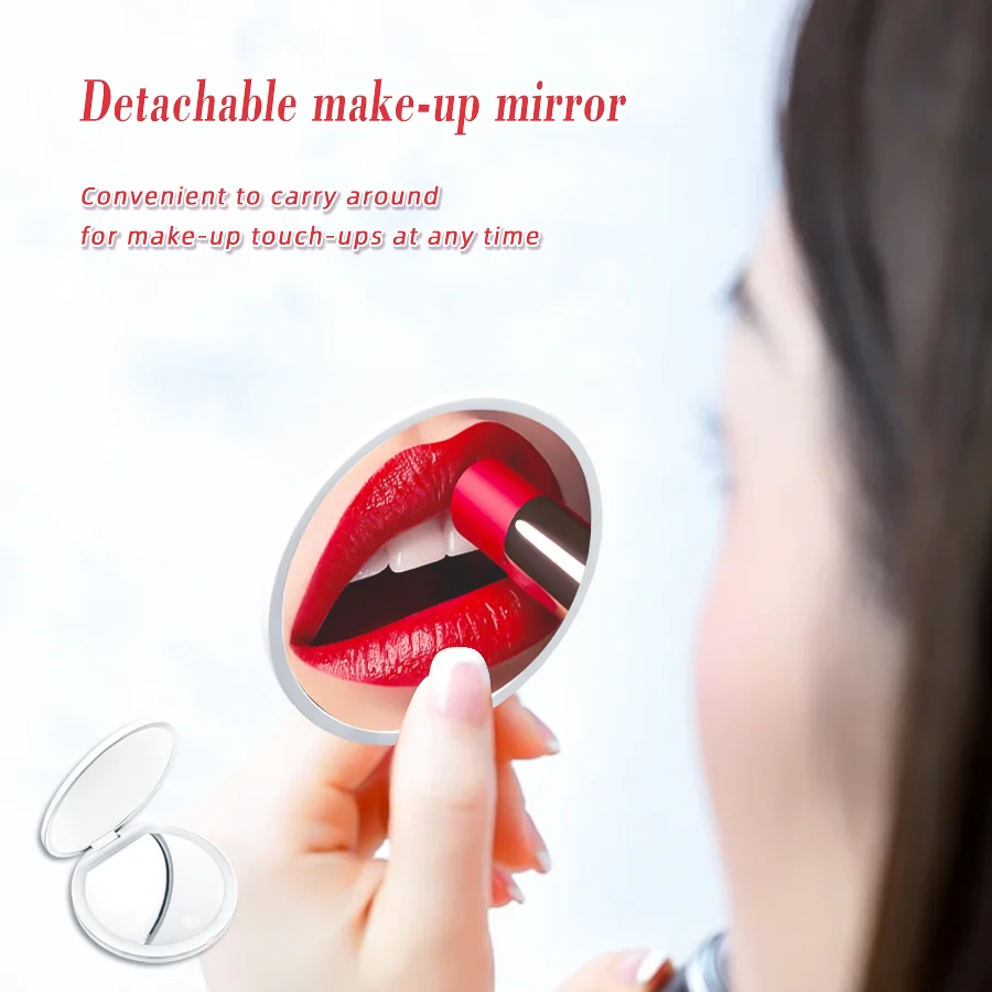 2-in-1 Detachable Frosted LED Mirror 2/5/20x Magnifying Cosmetic Mirror Portable Travel Size