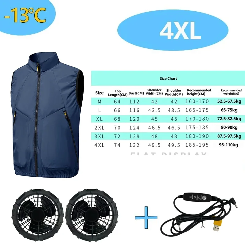 

Fan Cooling Vest Air Conditioned Clothing, Summer Sleeveless Lightweight Outdoor Work Vest Heatstroke Protection for Men Women
