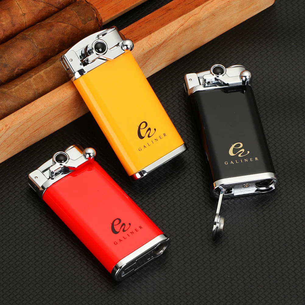 

GALINER Jet Cigar Lighter Torch Flame Lighters Smoking Accessories Cigar Punch Metal Butane Lighter Gas Refill