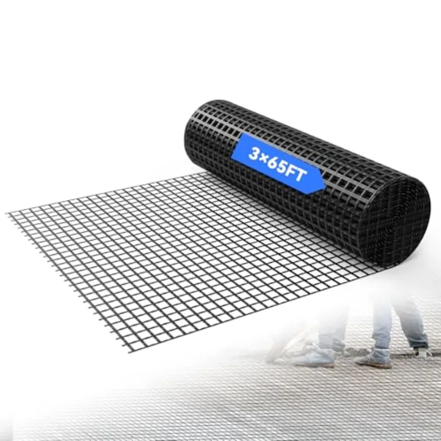 3ft x 65ft Bi-Directional Fiberglass Geogrid for Retaining Wall with 50kN tensile Strength. Ideal for Driveway, Slope Reinforce