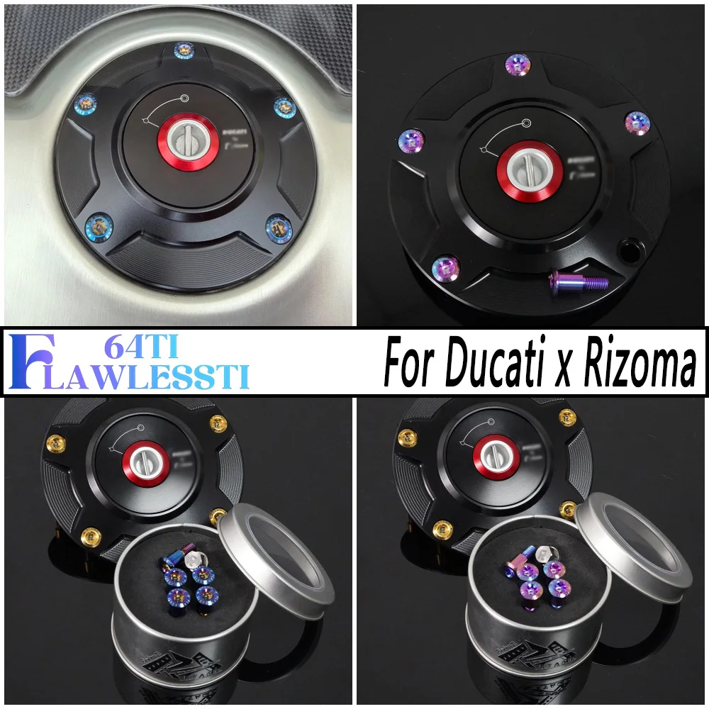 FLAWLESSTI Gr5 Titanium Bolt Oil Tank Cap Bolt For Ducati x Rizoma