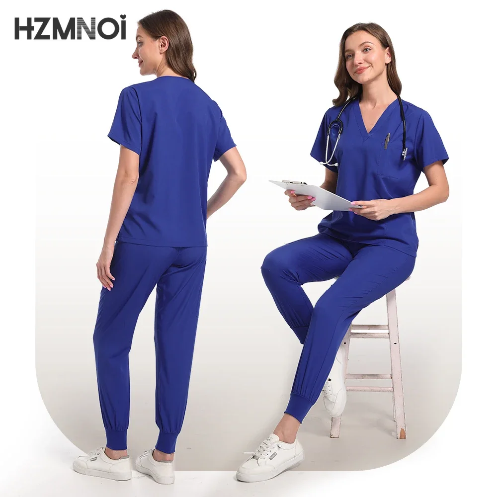 Surgical Uniforms Woman Scrub Set Medical Nurse Beauty Salon Workwear Clinical Scrubs Top Pants Spa Doctor Nursing Clinical Suit