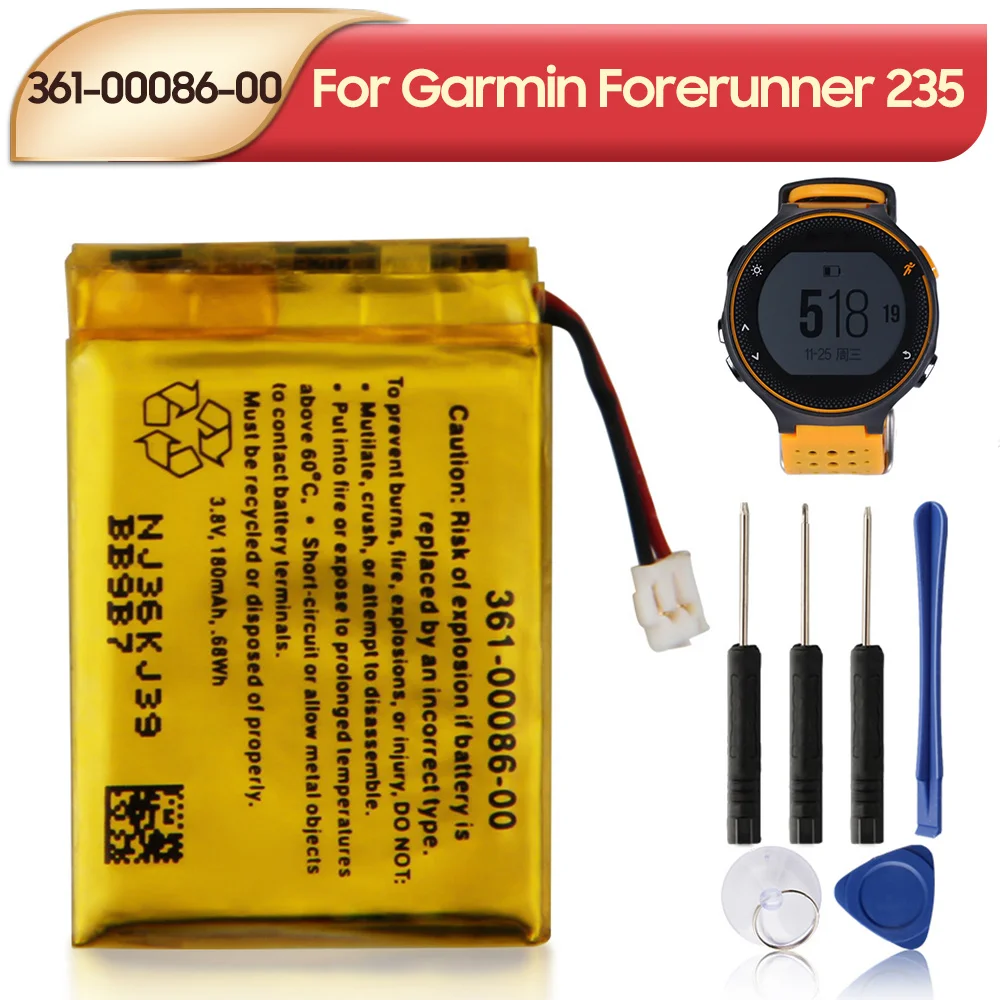 NEW Replacement Battery 361-00086-00 361-00086-10 For Garmin Forerunner 235 220 225 630 645 Vivoactive 4 4S Battery 180mAh