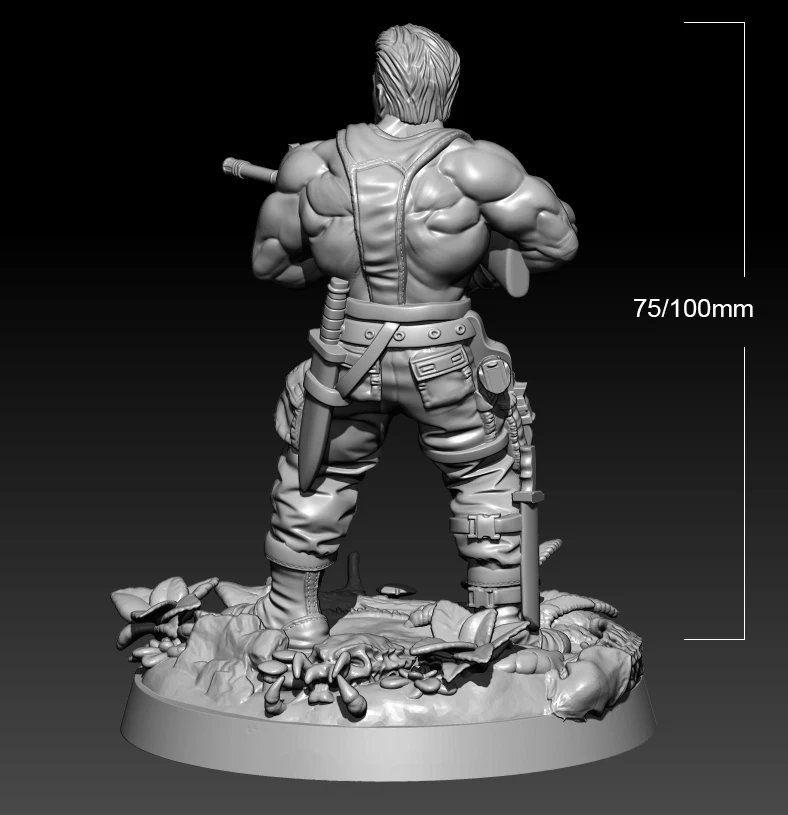 1/24 75mm 1/18 100mm Resin Model Jungle Warrior Soldier Figure Unpainted No Color RW-356