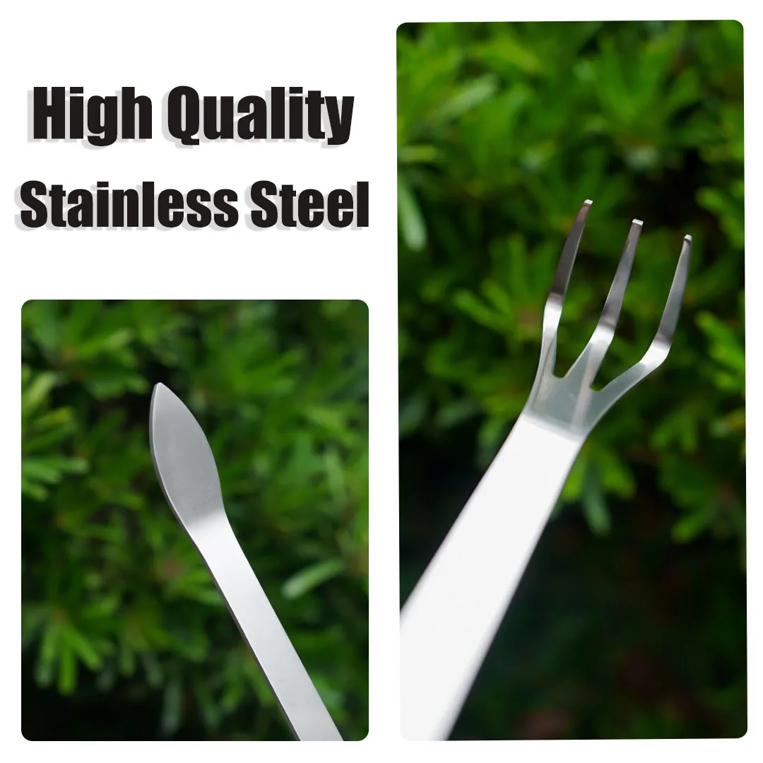 Professional Stainless Steel Root Rake Loosen Soil Rake Handle Garden Bonsai Soil Turning Tool Fleshy Tweezers Gardening Tools