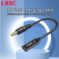 PD fast charging cable TYPE-C female to DC5525 Connector Adapter 20v voltage 3A current Connector Cable Adapter for Lenovo HP