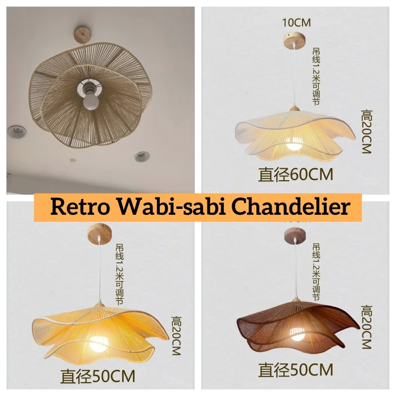 Retro żyrandol w stylu wabi-sabi, eleganckie lampy wiszące, żyrandol do salonu, jadalni, restauracji, dekoracji wnętrz, lampa wisząca.
