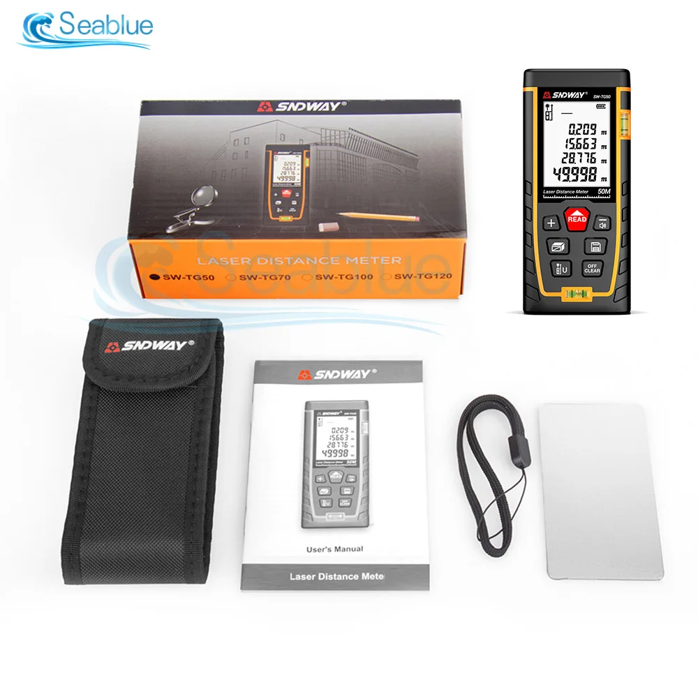 

SW-TG50 Laser Distance Meter Digital Measuring Device Tools Electronic Tape Laser Rangefinder Laser Range Finder