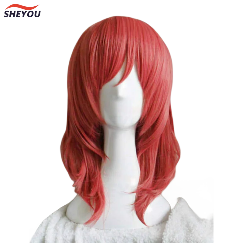 Отлично! Термостойкий красный короткий парик для косплея Love Live Maki Nishikino + трек + шапочка