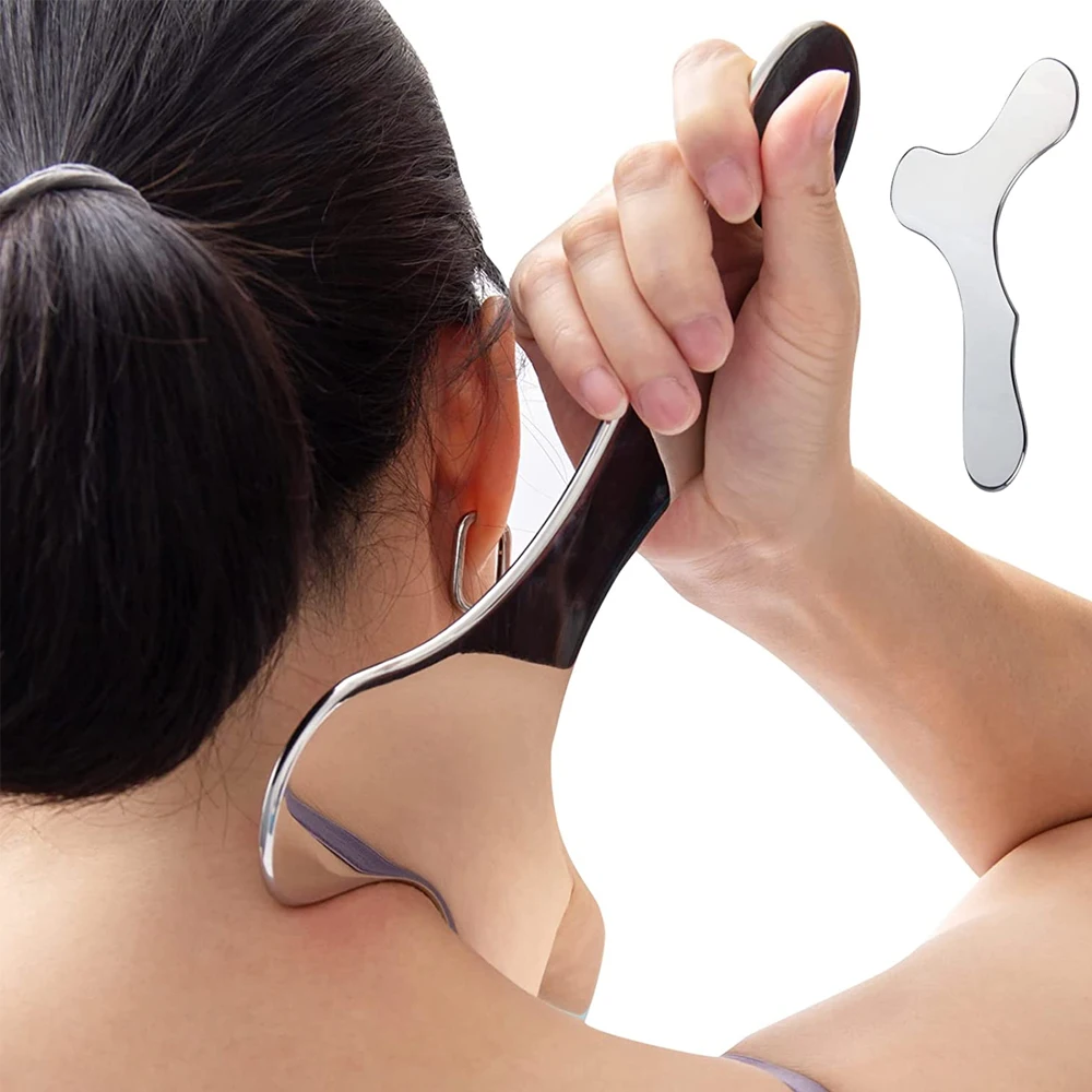 Gua Sha Kratzmassagegerät, Muskelschaber aus Edelstahl, Gua Sha-Werkzeug aus Metall, IASTM-Werkzeug für Lymphdrainage, Muskelentlastung