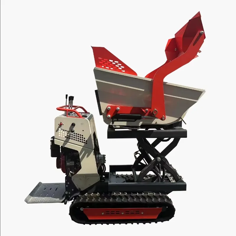 500kg Hydraulic Lifting Mini Crawler Dumper Portable Compact Small Track Tipper For Garden Farm Transport