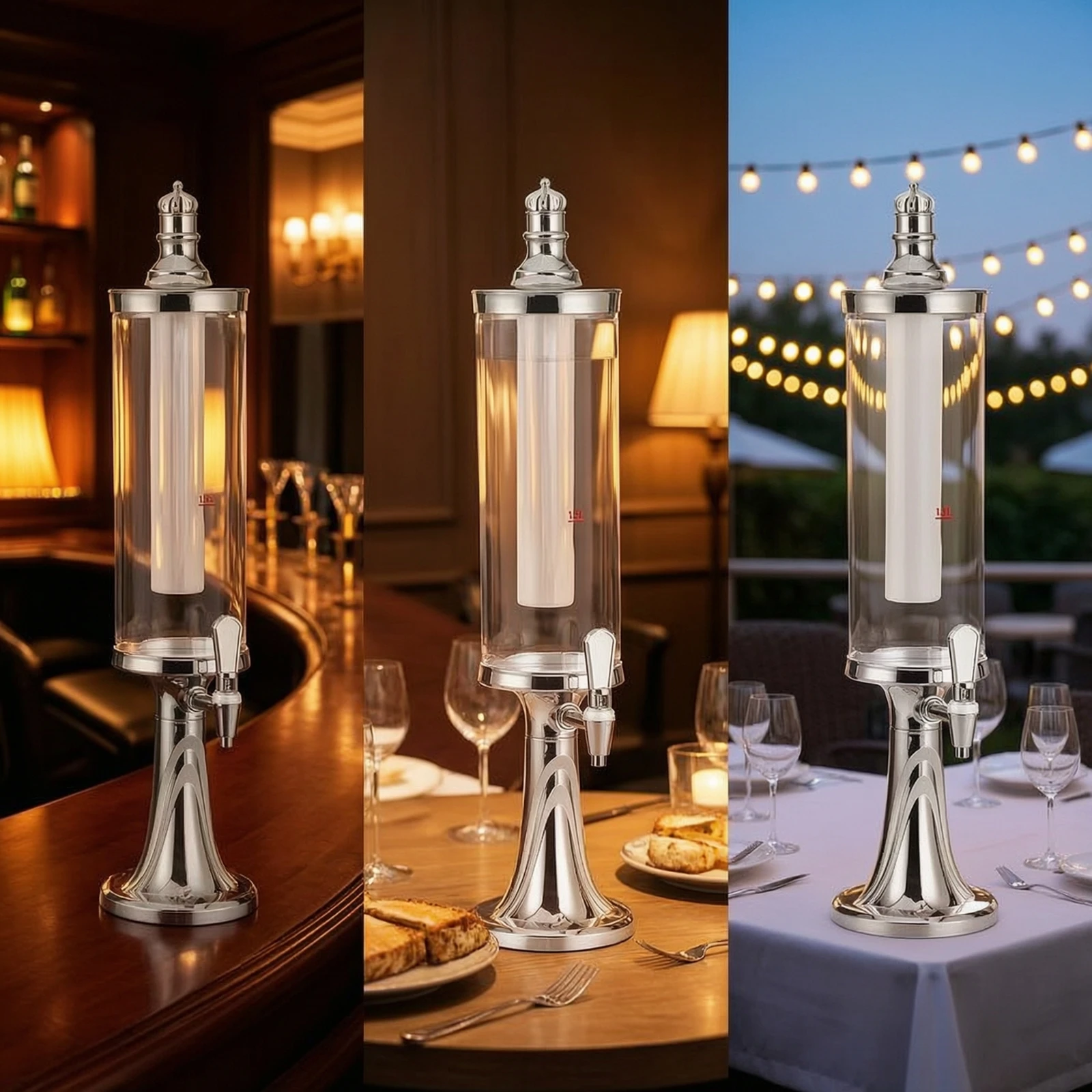 Beverage Dispenser with Tap Cylindrical Drink Dispenser with Spigot Beverage Dispenser with Tap Clear Beer Dispenser Transparent