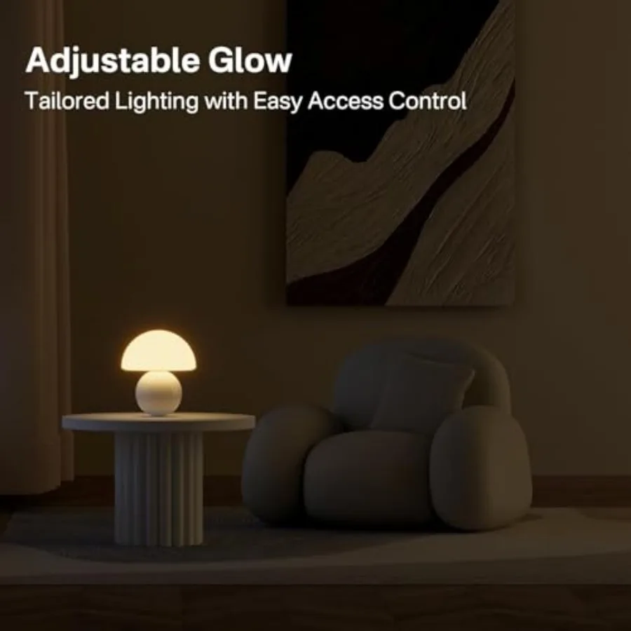 Mushroom Lamp Table Lamp for Bedroom, Desk Bedside Small Lamps for Living Room Night Stands, Mushroom Decor Cute Mini Modern Mi view 6