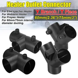 60 /75mm Y T Car Heater Air Vent Ducting Piece Exhaust Connector Dual Closable Open Regulatin For Webasto Diesel Parking Heate