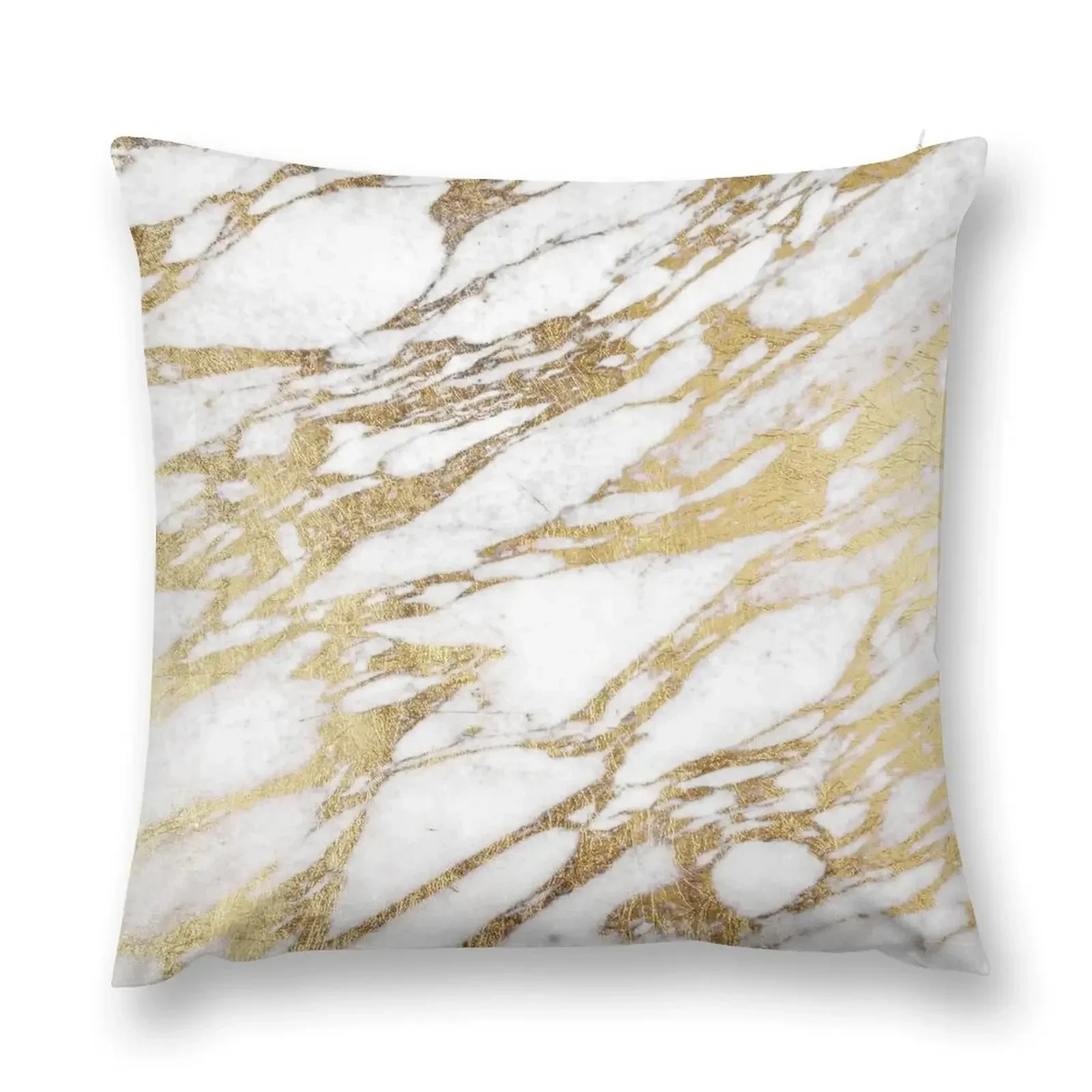 Chic Elegant White and Gold Marble Pattern Throw Pillow Cushions ornamental pillows pillow