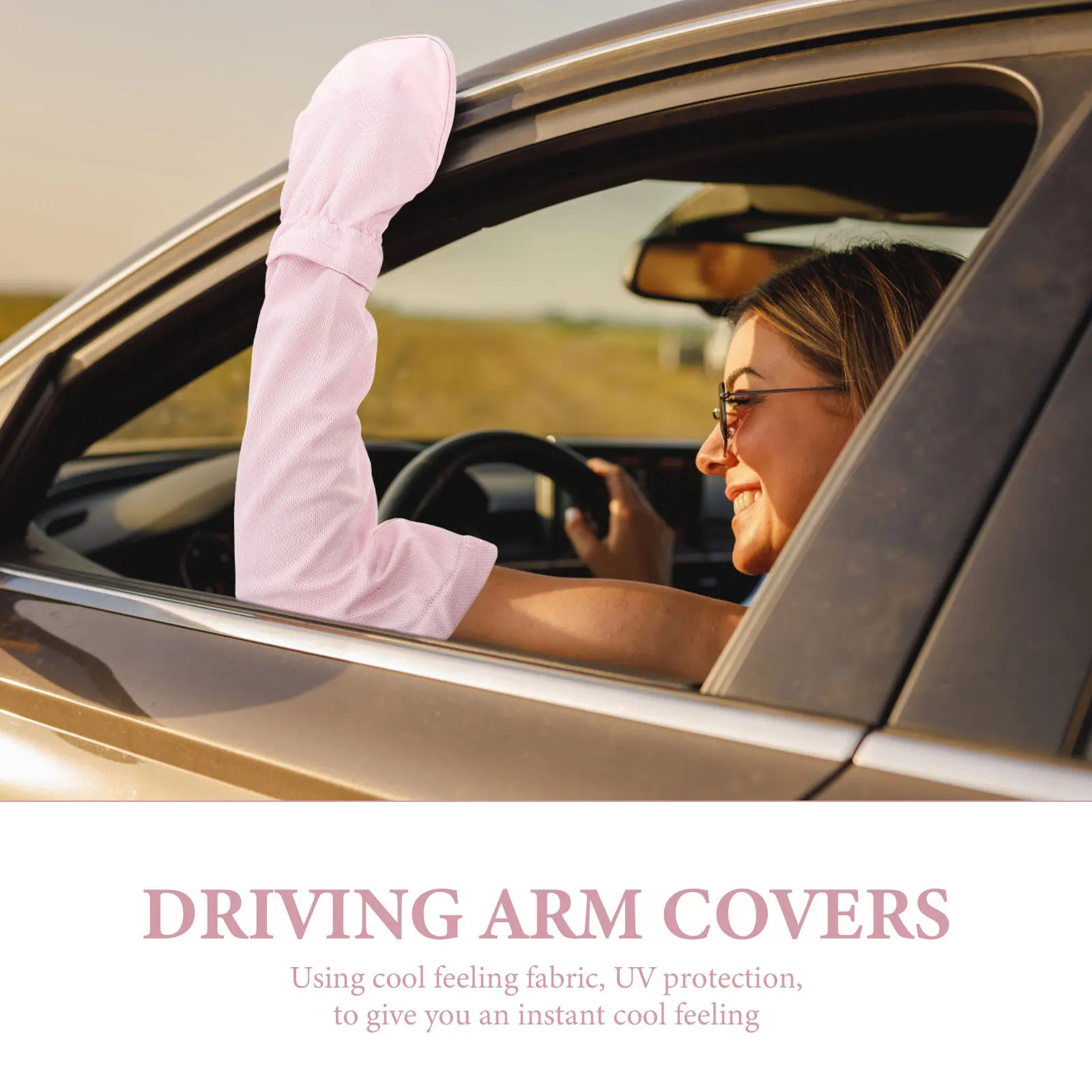

Summer Arm Sleeves Cooling Sun Protection White Loose Fit Sports Men Driving Arm Covers Acrylic Fabric Anti Slip