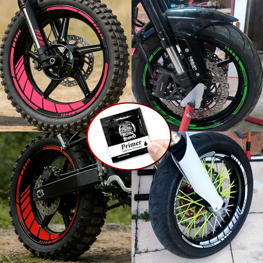

17 Inchs Motorcycle Wheel Stickers Hub Decals Rim Stripe Waterproof for YAMAHA Honda Kawasaki Suzuki BMW KTM Husqvarna Triumph