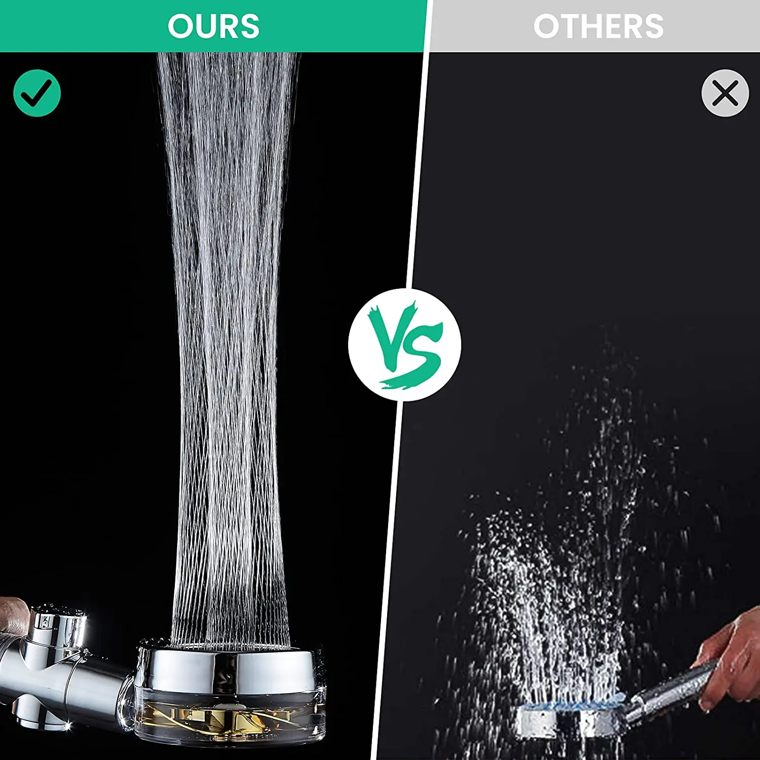 Dropshipping Turbo Propeller Rainfall Handheld Shower Head for Dropshipper