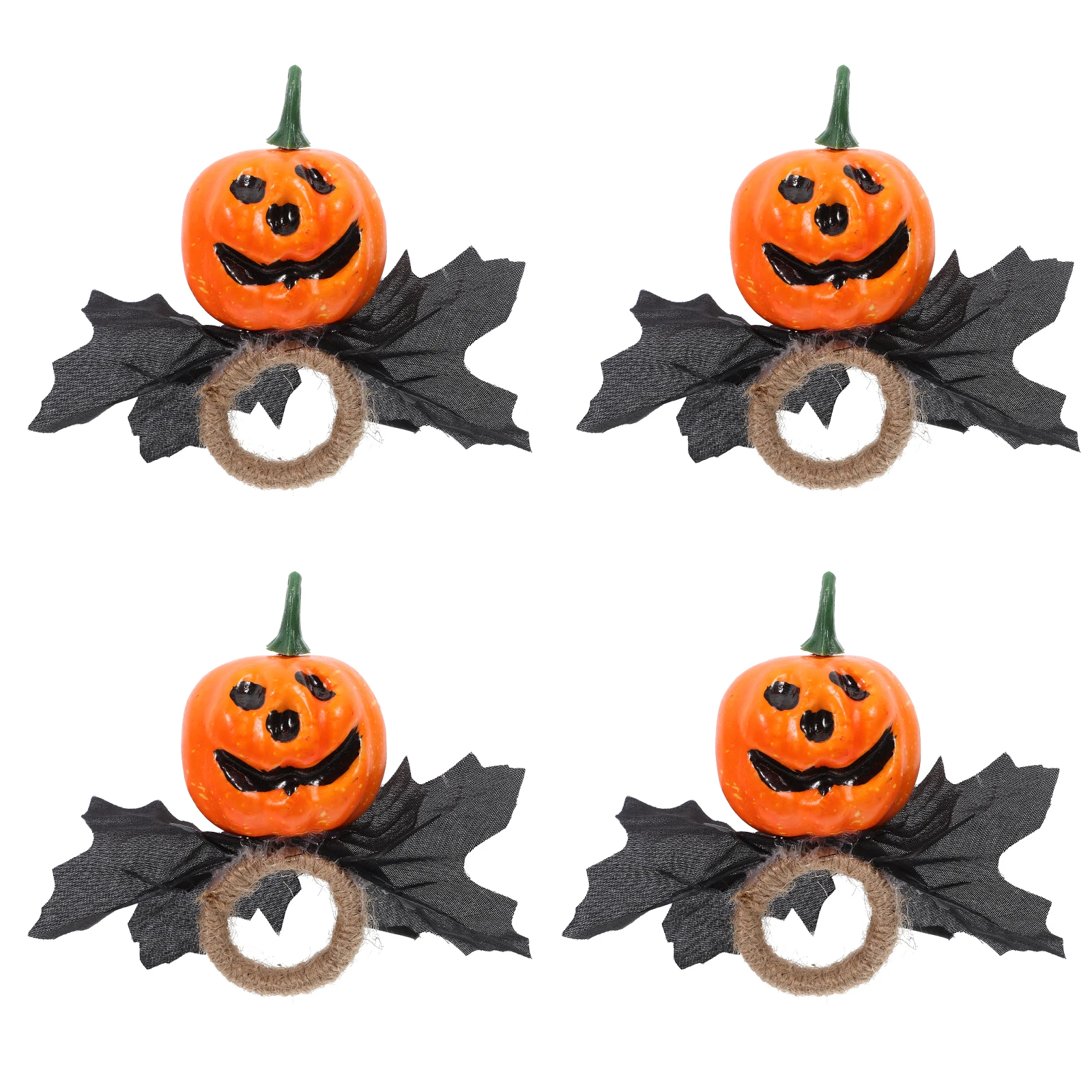 

4Pcs Pumpkin Shaped Napkin Holders Exquisite Fall Napkin Rings for Home Hotel Banquet Decoration Serviette Buckles