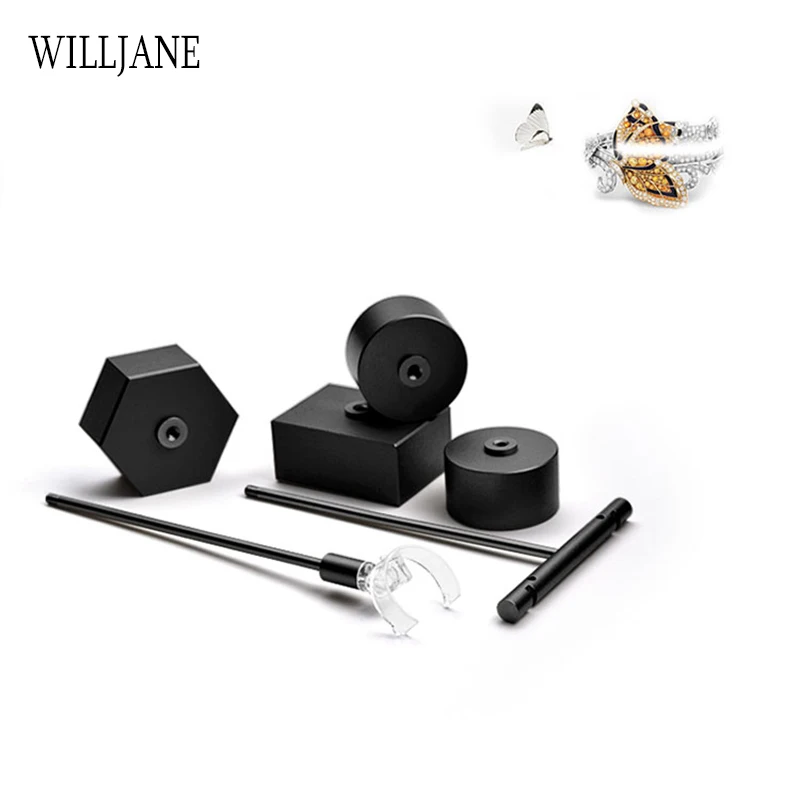 Black Metal Earrings T-Bar Stand Necklace Chains Ring Jewelry Hanging Holder Organizer Watch Counter Display Stand for Selling