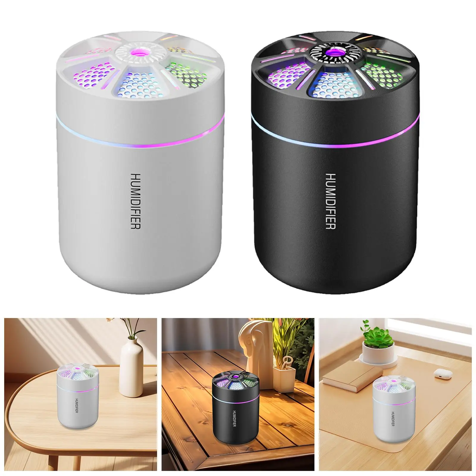 Mini Air Humidifier Mute Nightlight Desktop Humidifier Aroma Diffuser for Household Fitness Room Yoga Studio Office Living Room