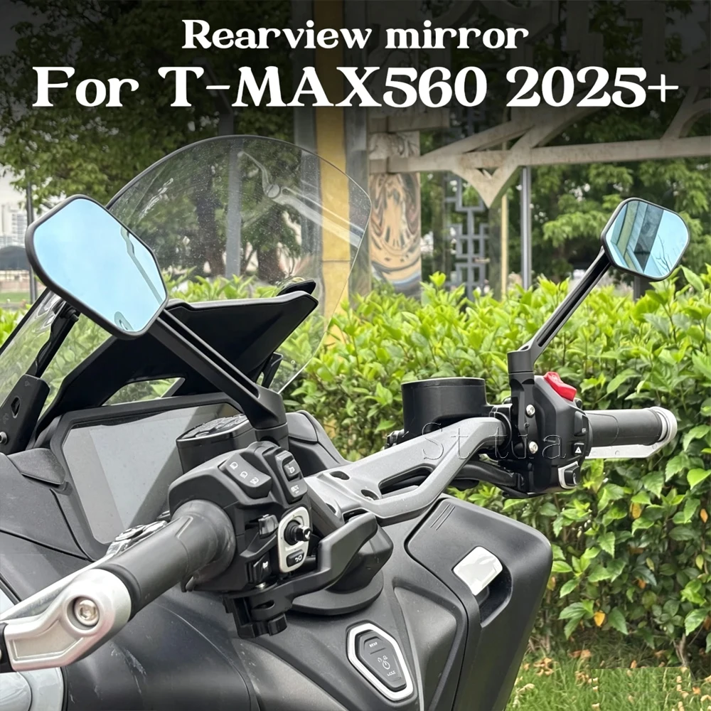 For YAMAHA T-MAX560 TMAX560 TMAX T-MAX 560 2025 2026 Motorcycle Mirrors Handle Bar CNC Scooter Rear View Handlebar Mirror Kit