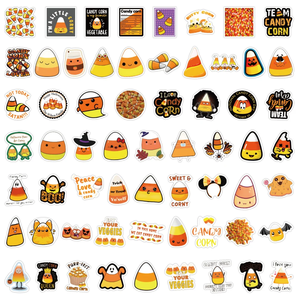 10/30/60 قطعة لطيف الحلوى الذرة الكرتون ملصقات مضحك هالوين الكتابة على الجدران ملصق مقاوم للماء Laptop بها بنفسك محمول الأمتعة الثلاجة الشارات اللعب #5