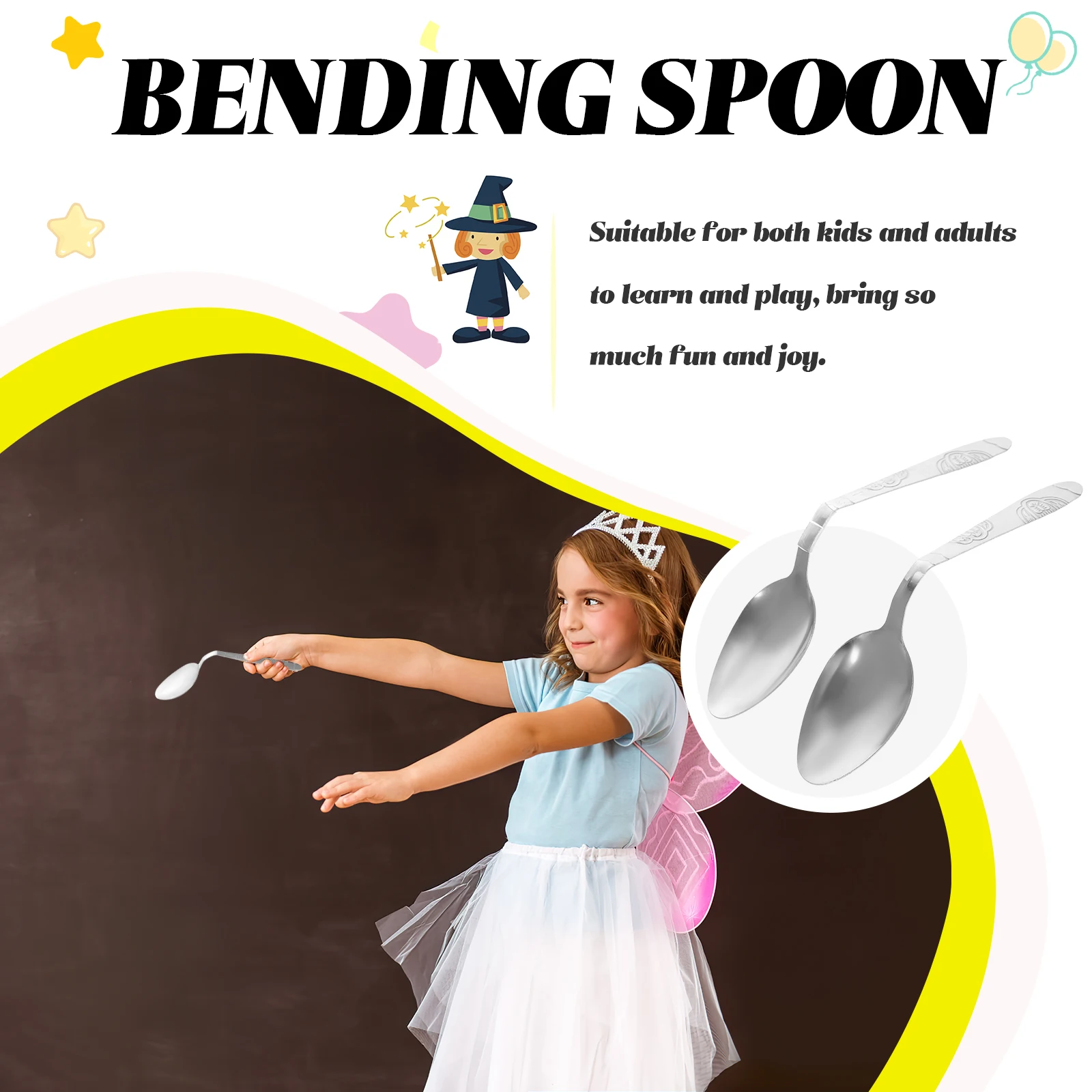 

12Pcs Bending Spoon Props Durable Performance Birthday Christmas Party Trick Prop Stuff for Teens