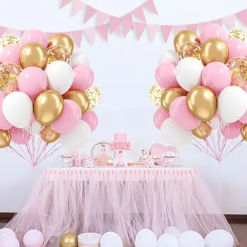 嬰兒粉紅氣球套裝,粉嫩粉紅色,白色金屬金色亮片氣球,適合嬰兒派對、性別揭曉派對、生日派對裝飾。 8 最佳銷售 嬰兒氣球 - №7