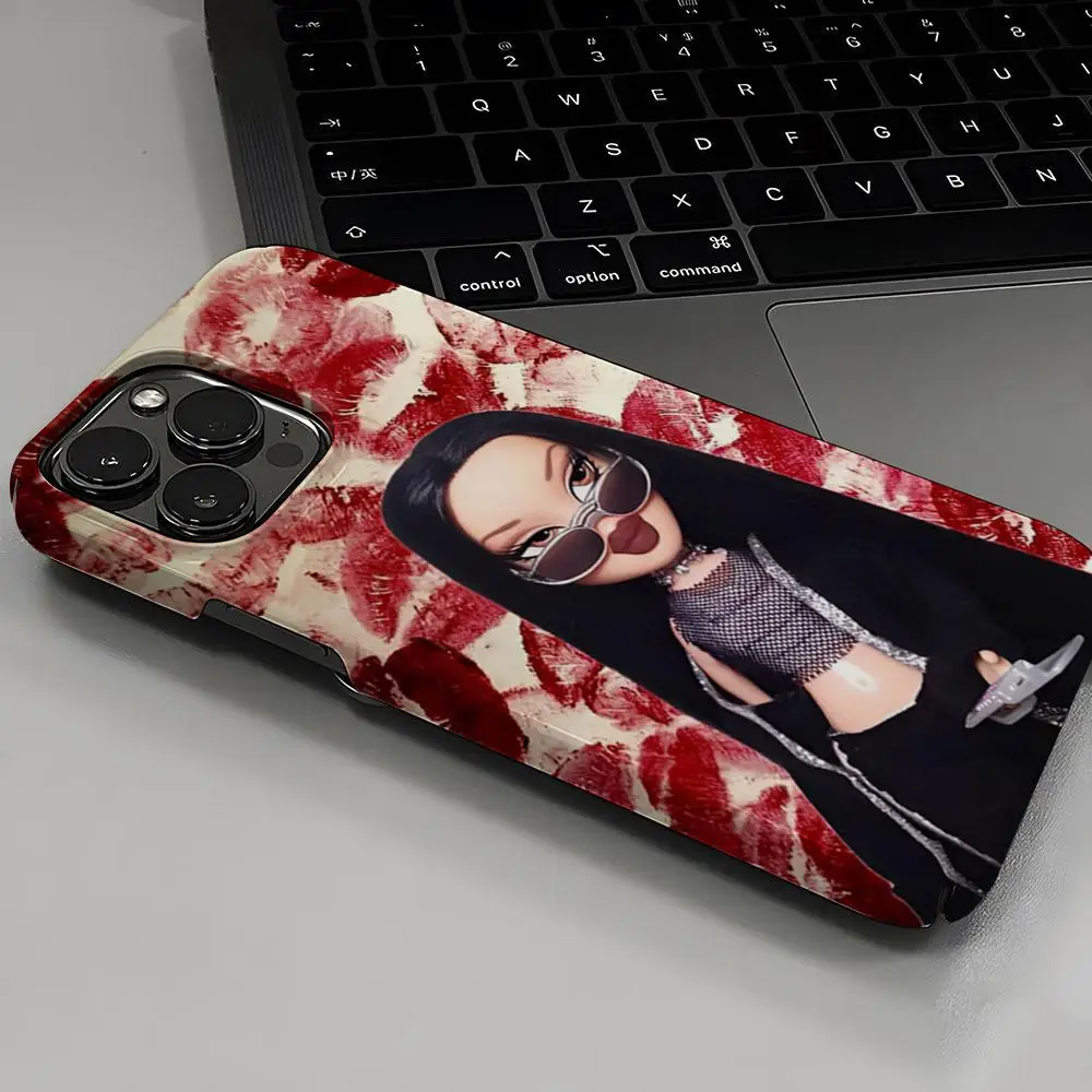 Modne etui na telefon Lovely Doll Bratz Hot dla iPhone 16 15 14 13 12 11 Plus Pro Max Mini Glossy HD Hard Film Shell Cover