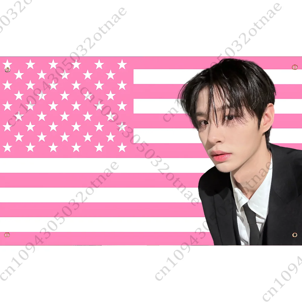 k-kim S-Sungmin P-ProjectS USA Flag Tapestry Funny Banner For College Dorm Room Bedroom Outdoor Living Room Wall Art Decor Party