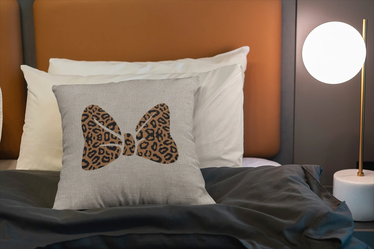Heart Butterfly Knot Leopard Print Christmas Party Bar Decorative Pillowcase Simple Elegant Large Size 40 45 Brown Cushion Cover