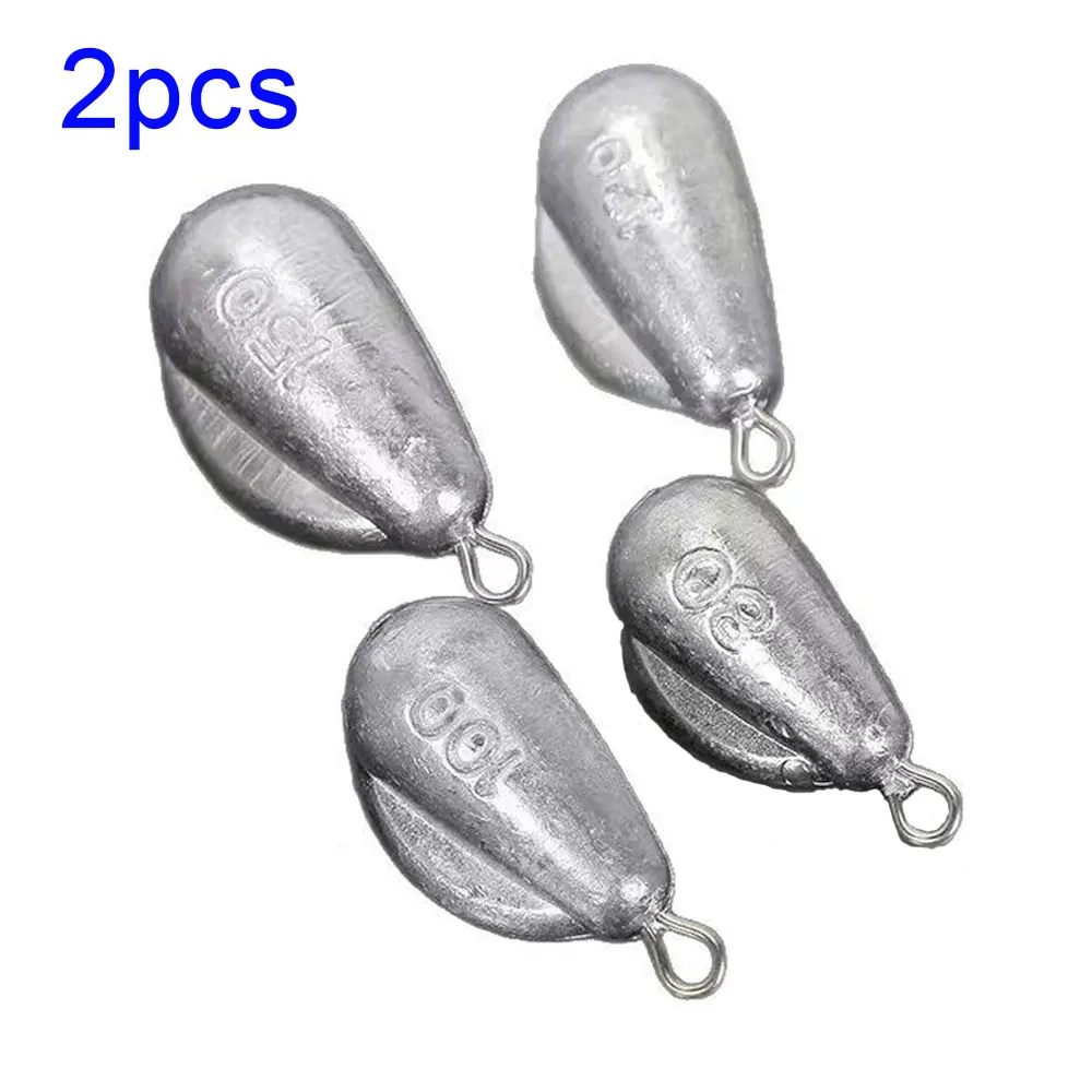 

2pcs Bullet Lead Sinkers 80g 100g 120g 150g Drop Shot Weight Freshwater Sea Fishing Leads Pendant With Ring Weights Sinker