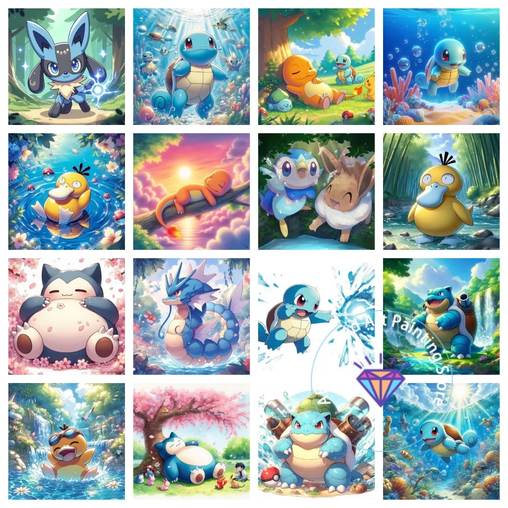 

Anime Dragon Squirtle AB Diamond Painting Kit Square Round Diamond 5D DIY Mosaic Handmade Art Adult Exquisite Gift Home Decor