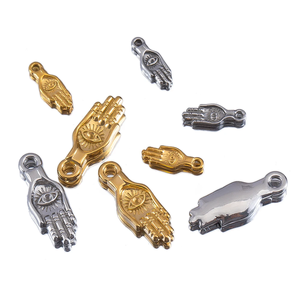 

2/5pcs 6mm 9mm Stainless Steel Eyes Pendants Evil Eye Charms for DIY Bracelet Necklace Jewelry Making Accessories Wholesale