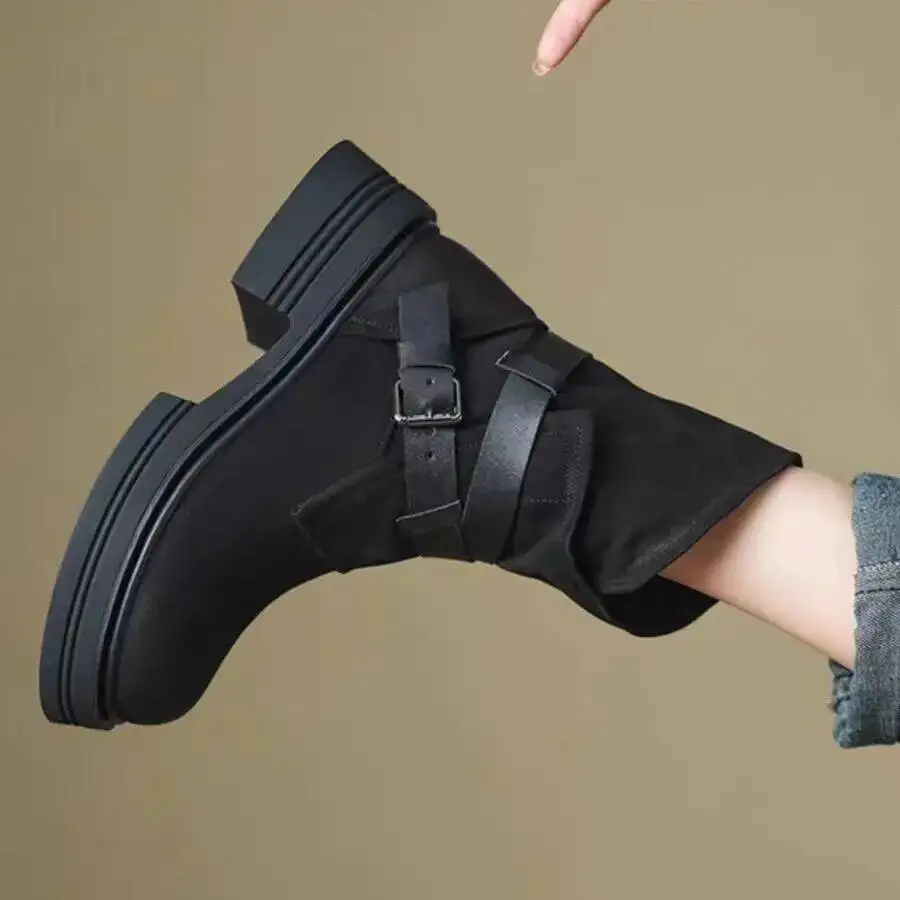 

Women Ankle Boots 2025 Autumn Winter Women's Maillard Boots Mid Calf Western Cowboy Retro Ankle Boots Side Zipper Western Boots