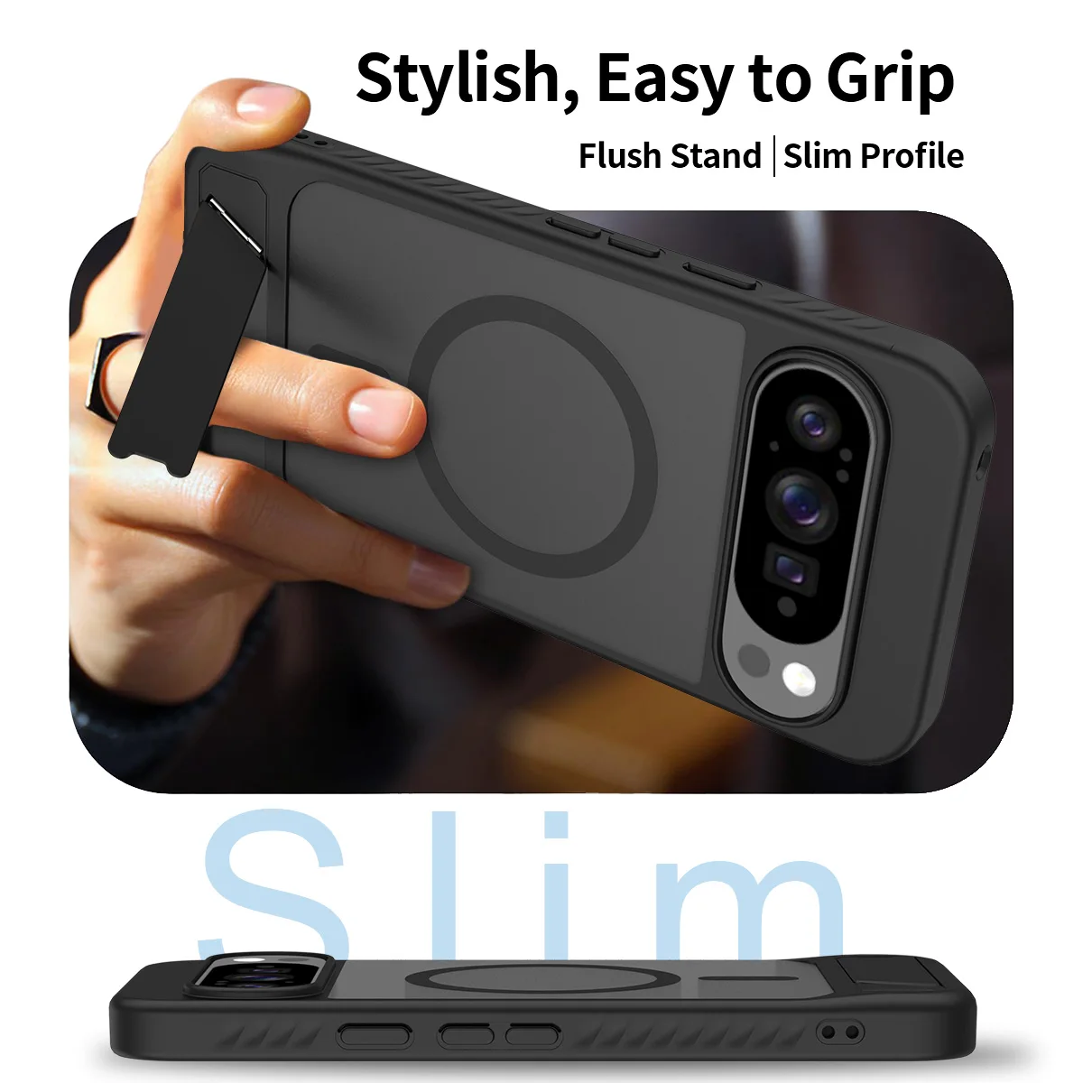 For Pixel 9 Pro XL Case Stand Cover Magnetic Case PC+Tpu Case For Google Pixel 10 Pro XL