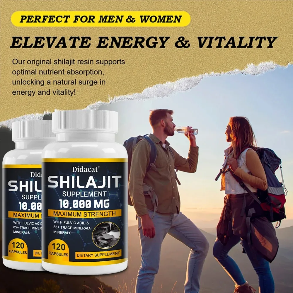 Herbal Energy Himalaya Shilajit Supplements - with Fulvic Acid and  Trace Minerals, Vegan, Non-GMO, Gluten Free, 120 Capsules