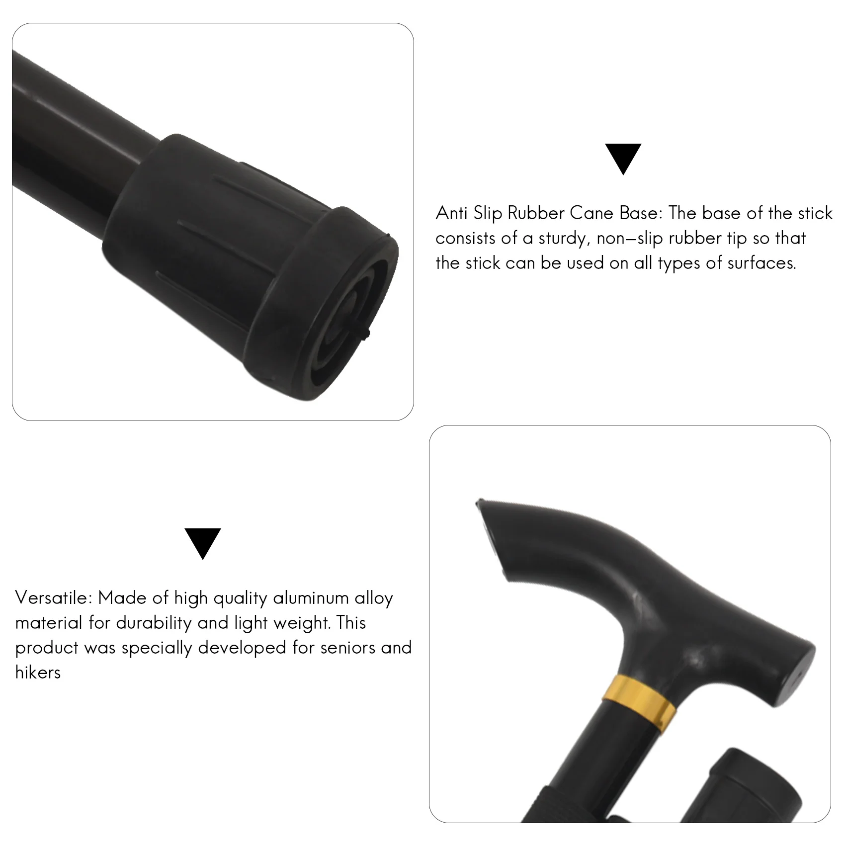 Folding Cane Adjustable Collapsible with Ligh Walking Stick Perfect Daily Living Aid for Limited Mobility